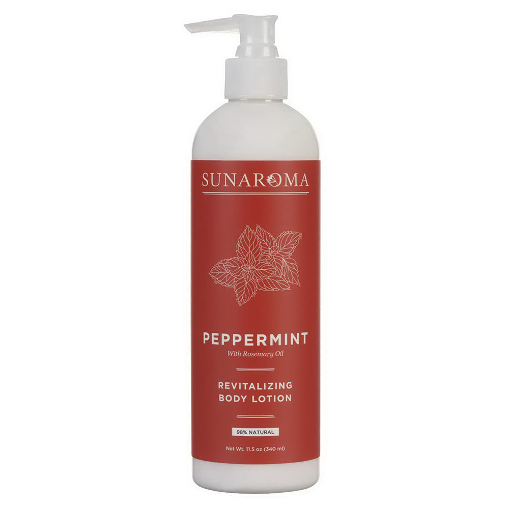 Sunaroma Peppermint Revitalizing Body Lotion Patchouli with Rosemary Oil 11.5Oz (340ml)