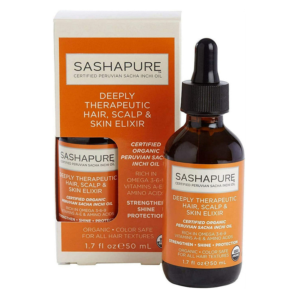 Sashapure Deeply Therapeutic Hair, Scalp and Skin Elixir, 1.7 Oz