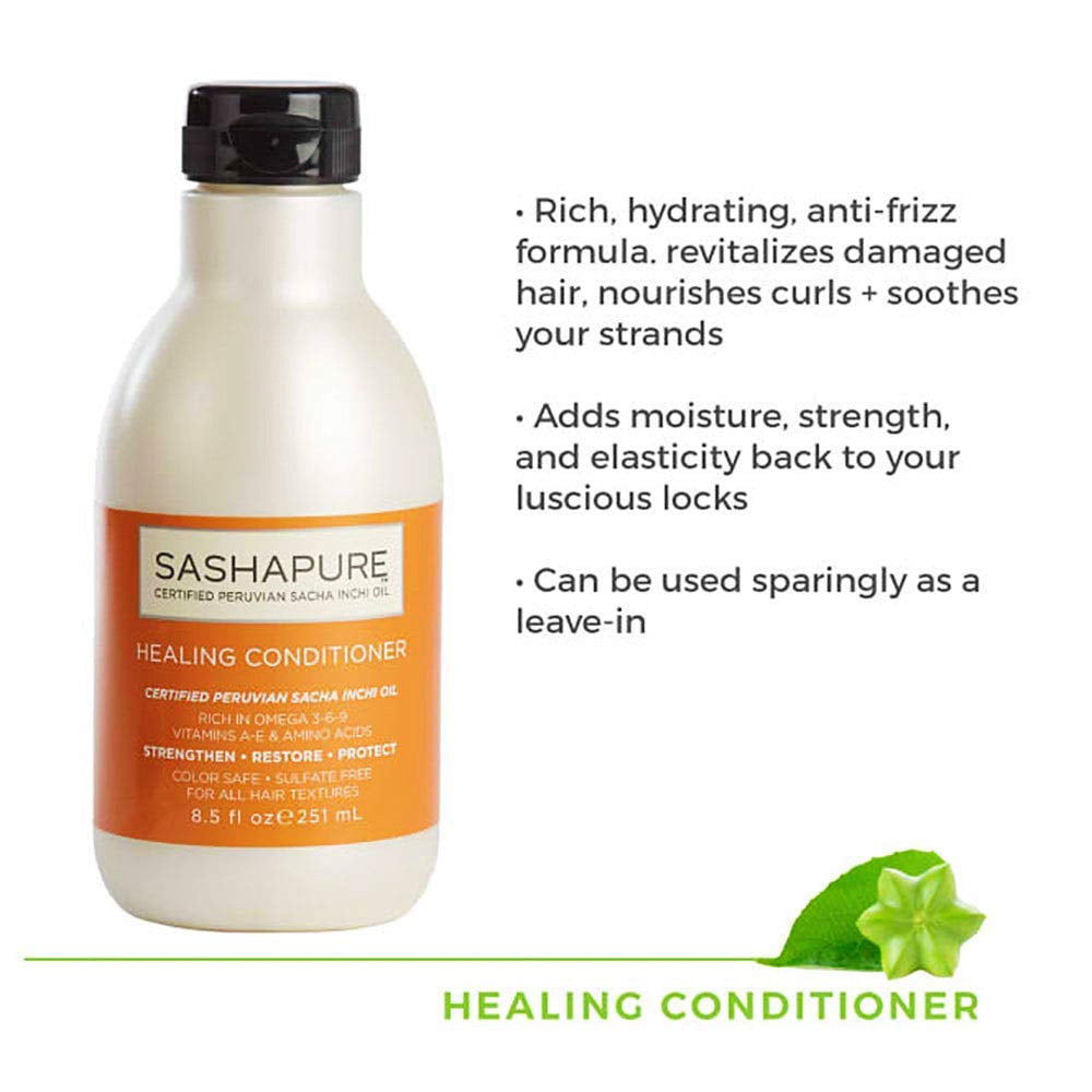 Sashapure Healing Conditioner for frizz control, 8.5 Oz