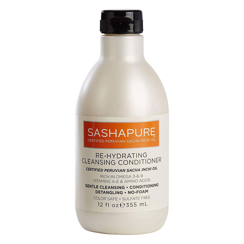 Sashapure Re-Hydrating Cleansing Conditioner, Sulfate Free, 12 Oz