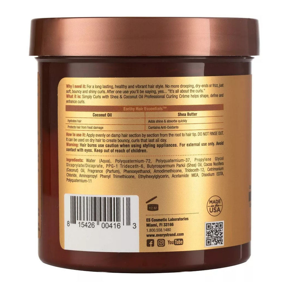 Every Strand Simply Curls Coconut Oil And Shea Butter Curling Cream, 15 Oz