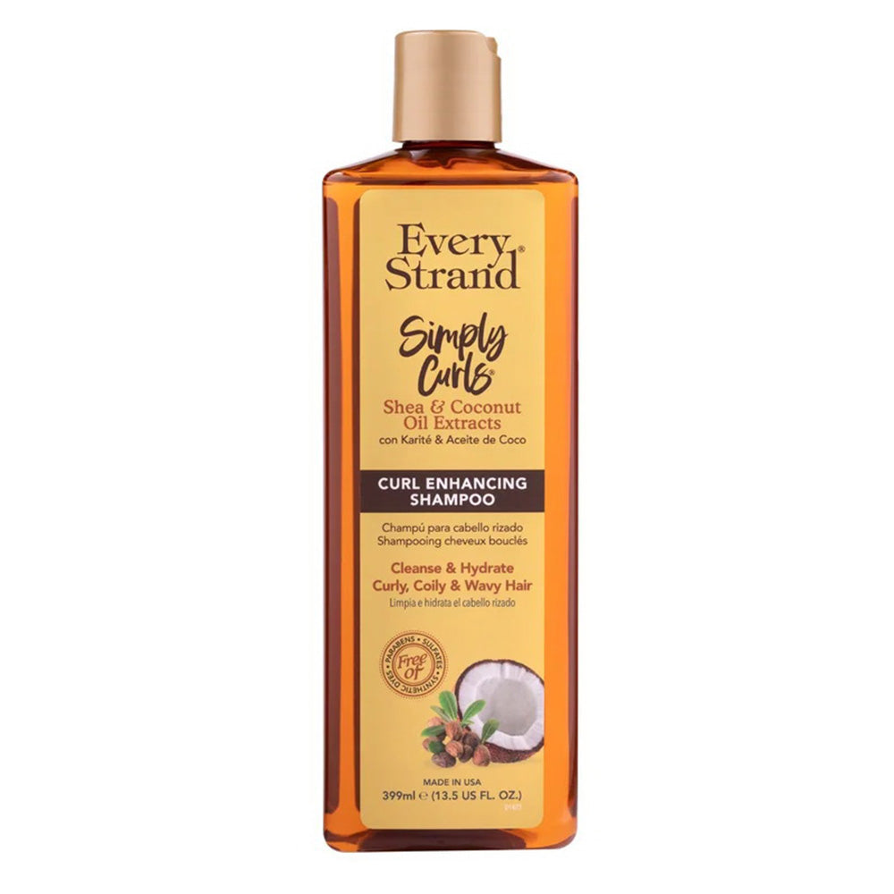 Every Strand Simply Curls Curl Enhancing Hair Shampoo with Shea and Coconut Oil Extracts 13.5Oz (399ml)