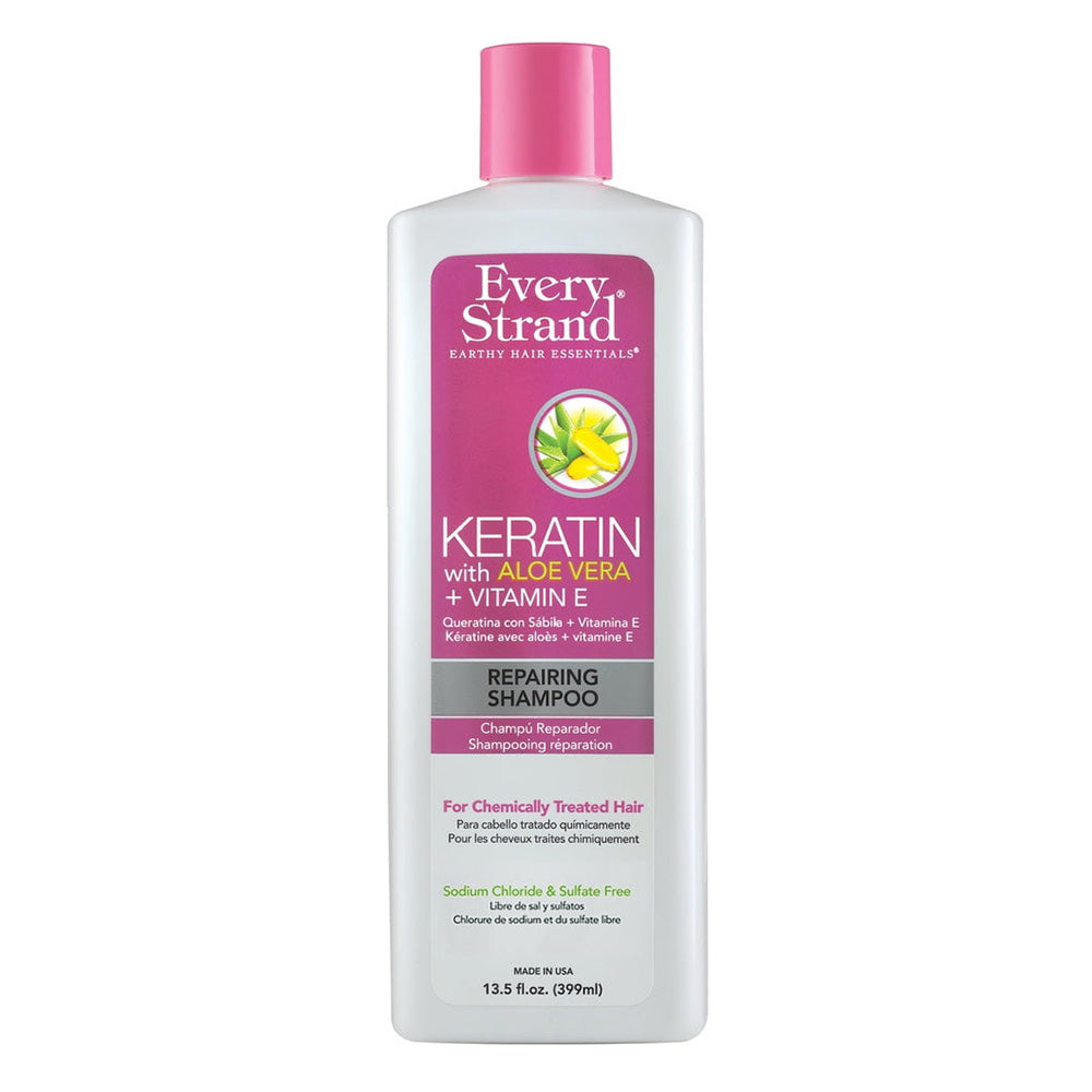 Every Strand Keratin Hair Repairing Shampoo with Aloe Vera and Vitamin E 13.5Oz (399ml)