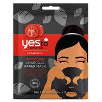 Yes To Tomatoes Clear Skin Detoxifying Charcoal Paper Mask, Single Use Face Mask, 0.67 Oz
