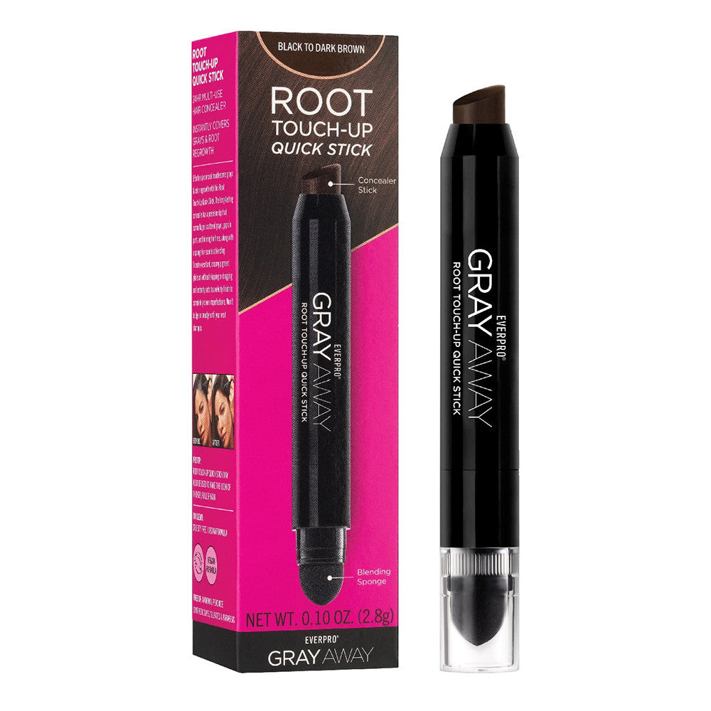 Everpro Gray Away Root Touch Up Quick Stick, Black or Dark Brown, 0.10 Oz