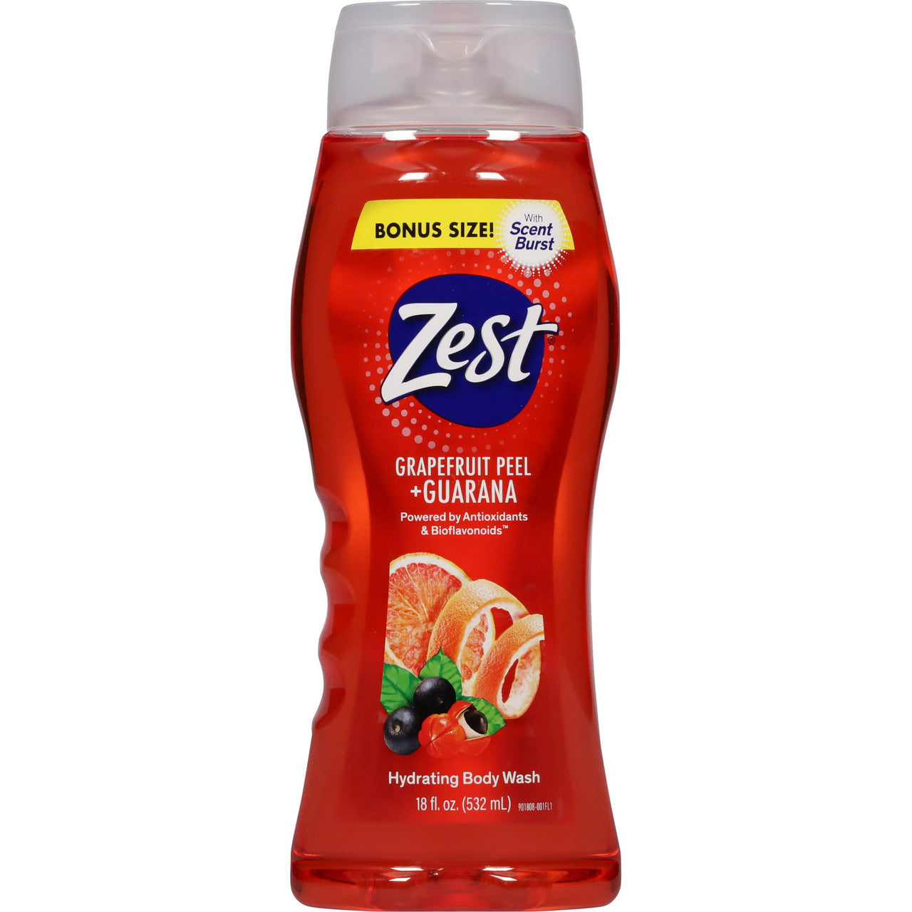 Zest Body Wash, Grapefruit Peel And Guarana, 16.5 Oz