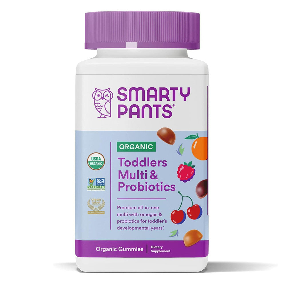 SmartyPants Organic with Probiotics Toddler Formula, Multivitamin Gummies, 60 Ea