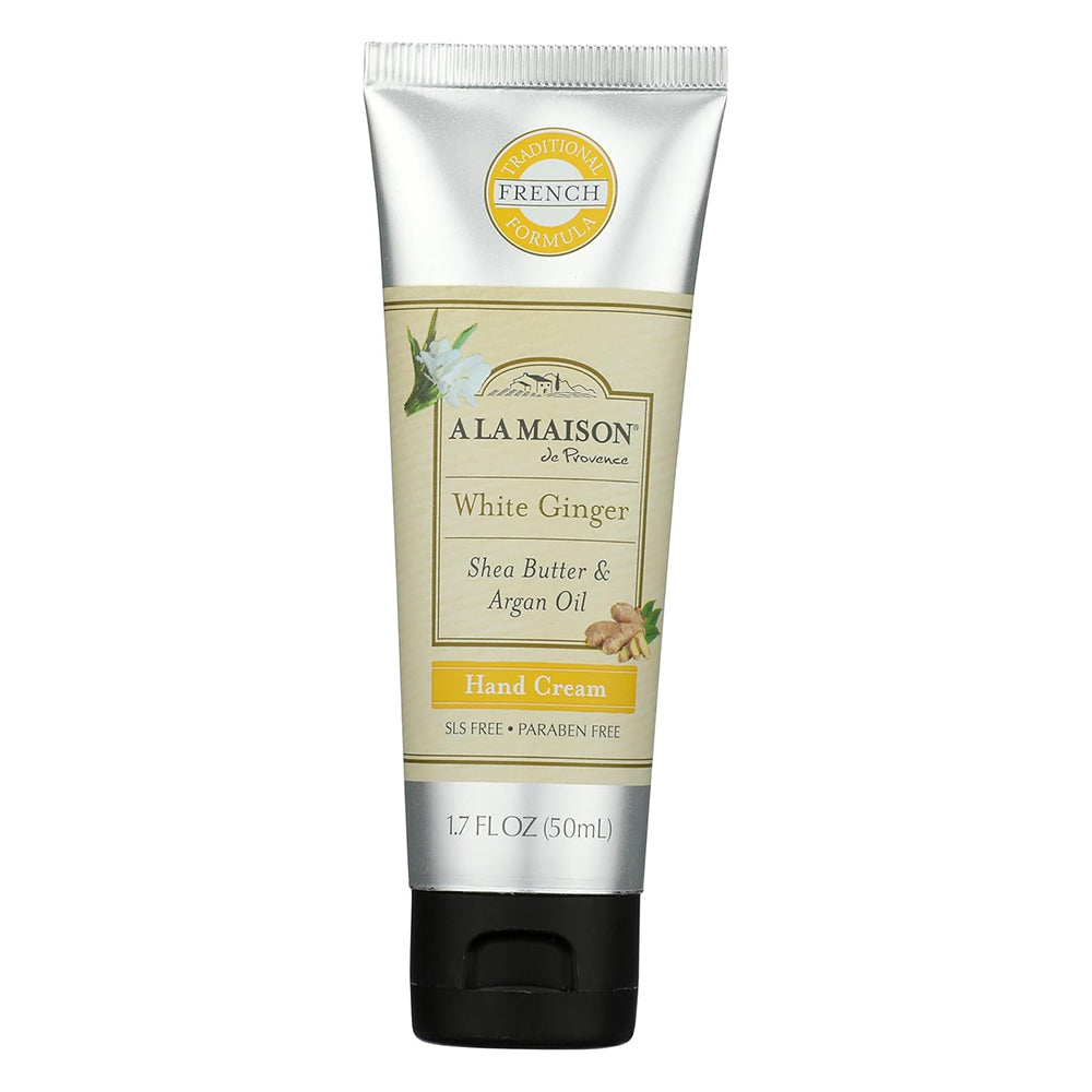 A La Maison White Ginger Hand Cream Shea Butter and Argan Oil Fragrance Blend Paraben Free 1.7Oz (50ml)