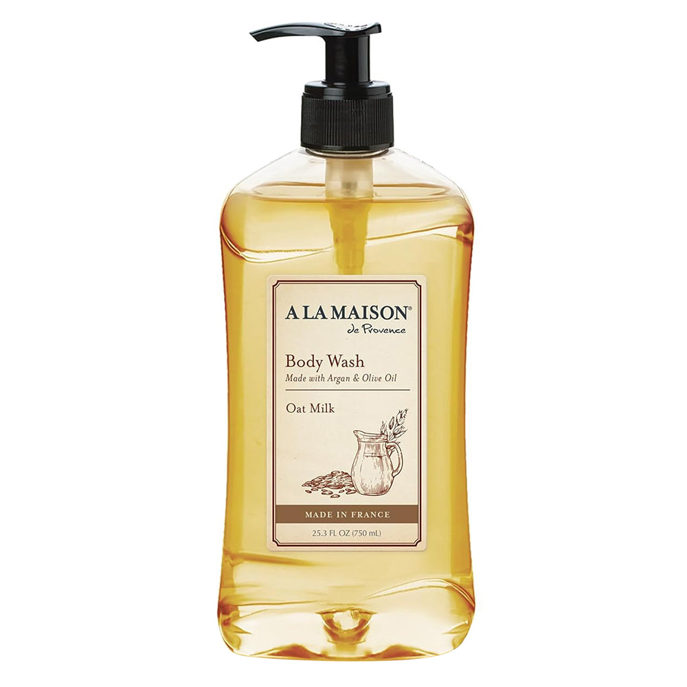 A La Maison Oat Milk Body Wash with Argan and Olive Oil Gently Cleanse and Nourish Skin 25.3Oz (750ml)