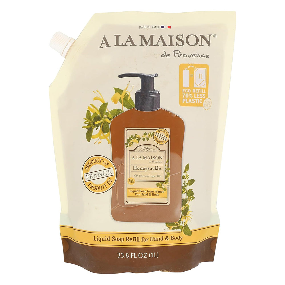 A La Maison Liquid Soap Doypack Honeysuckle for Hand and Body Wash 33.8Oz (1l)