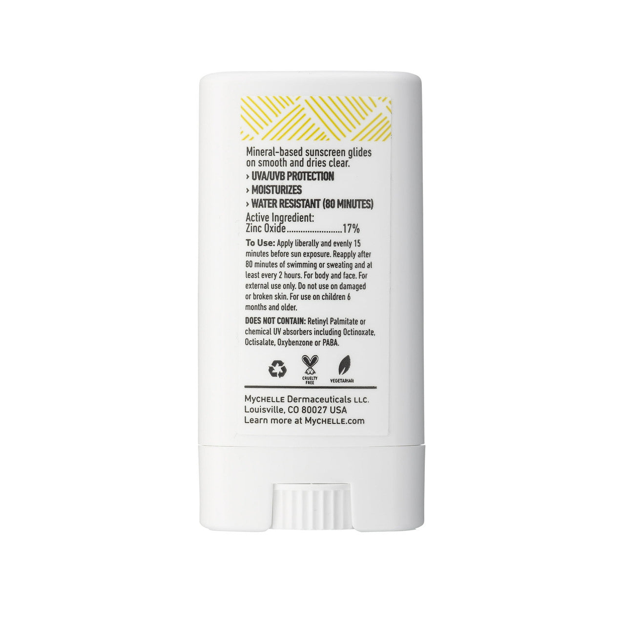 My Chelle Dermaceuticals Sun Shield Stick SPF 50, Non Tinted, 0.52 Oz