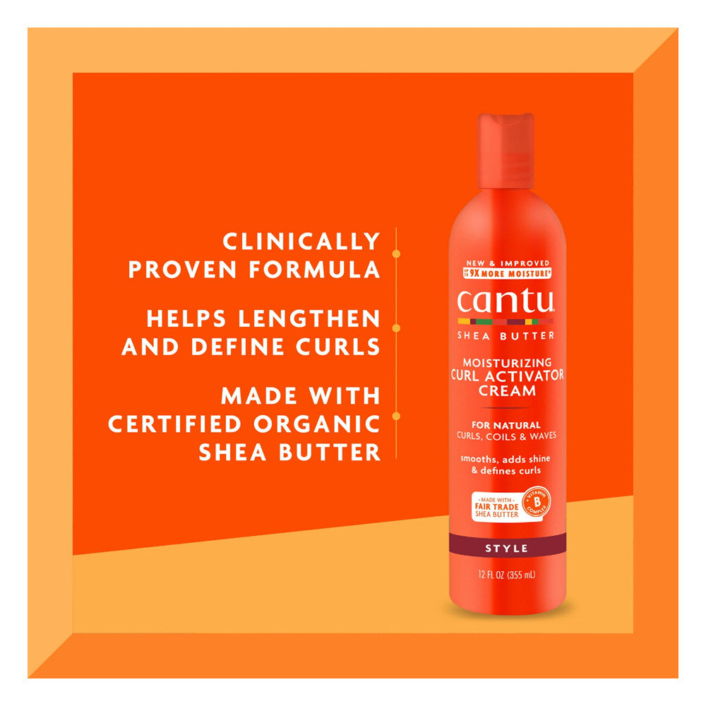 Cantu Natural Shea Butter Moisturizing Curl Activator Cream, For Natural Hair, 12 oz