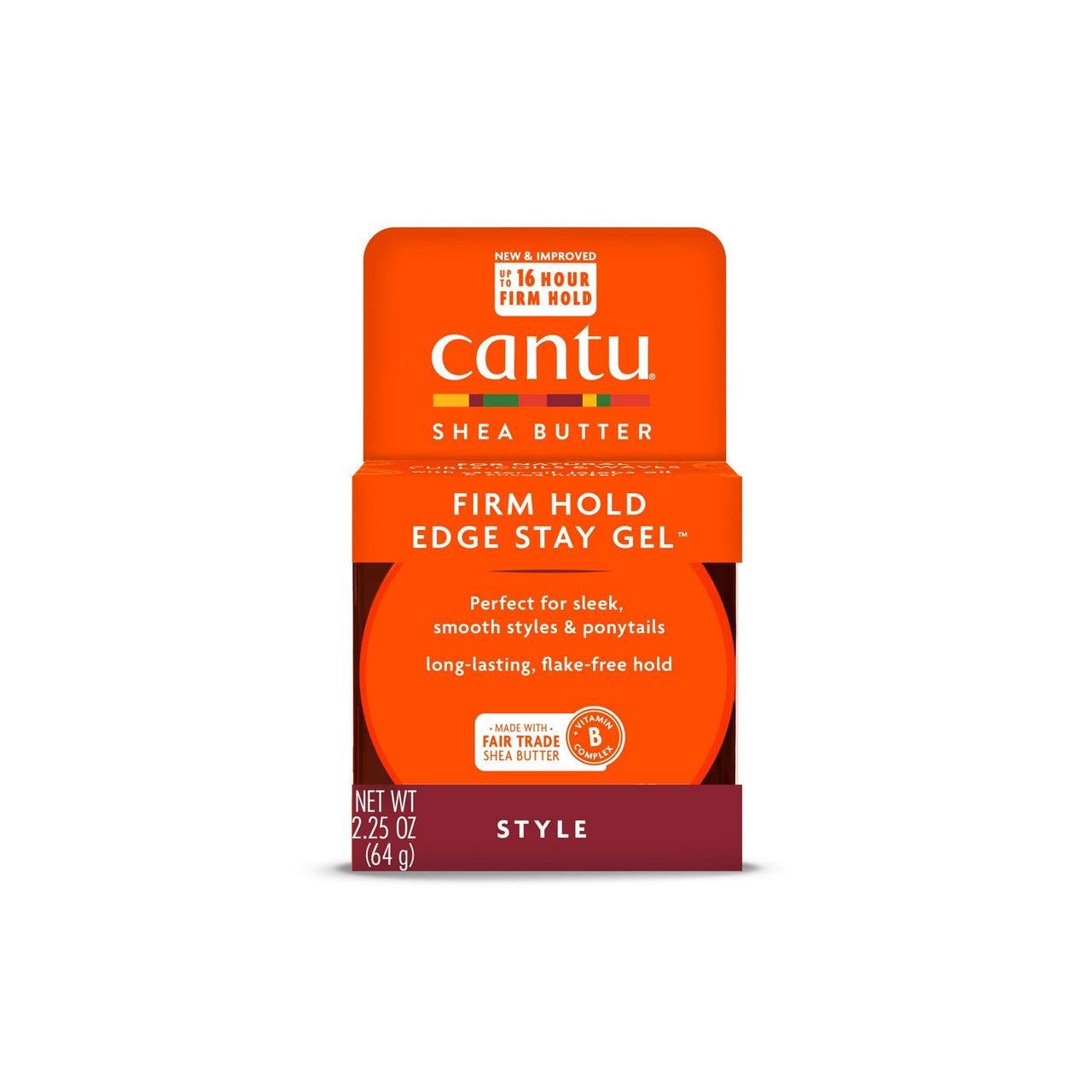 Cantu Shea Butter Extra Hold Edge Stay Gel for Natural Hair, 2.25 Oz