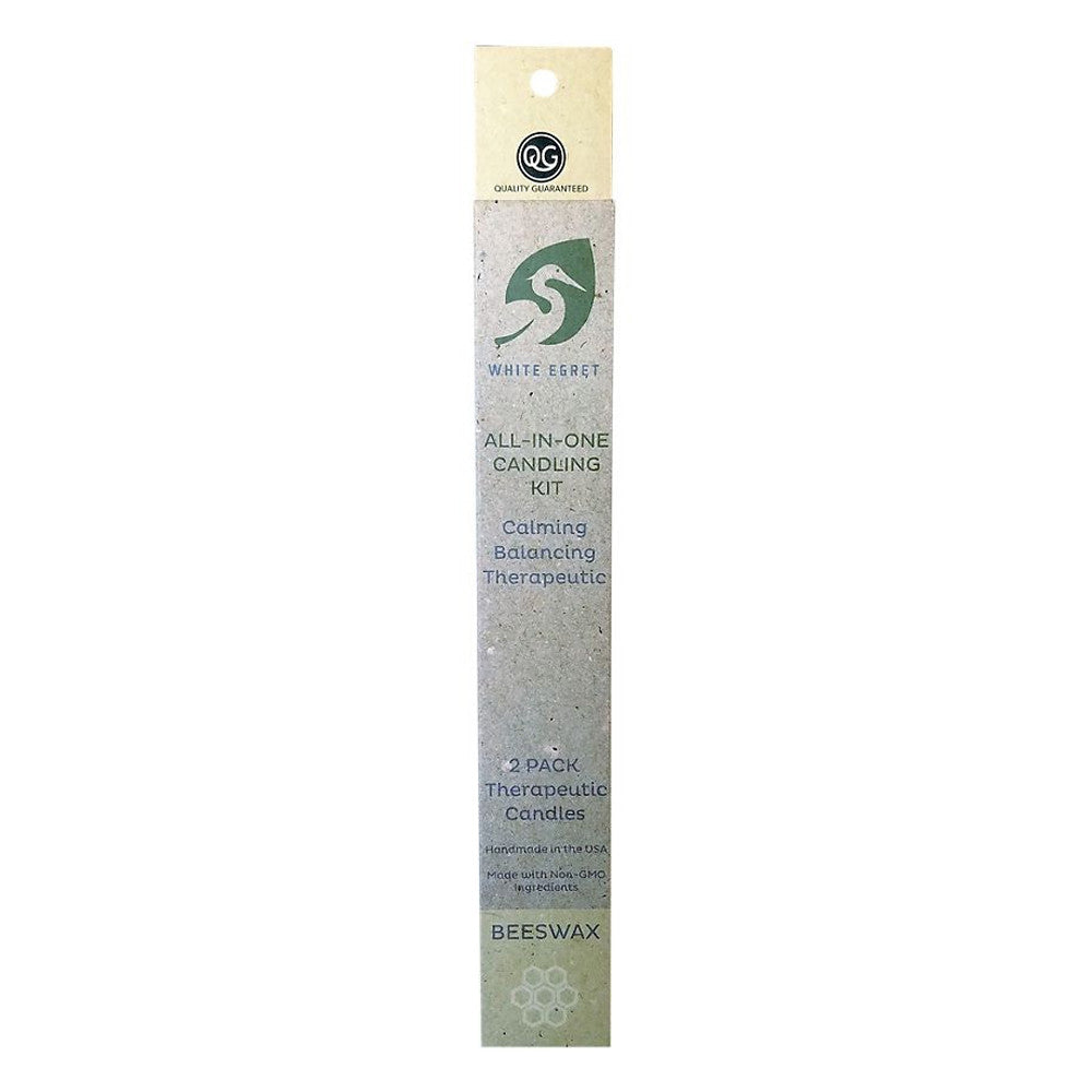 White Egret INC Beeswax Therapeutic Candles, 2 Ea