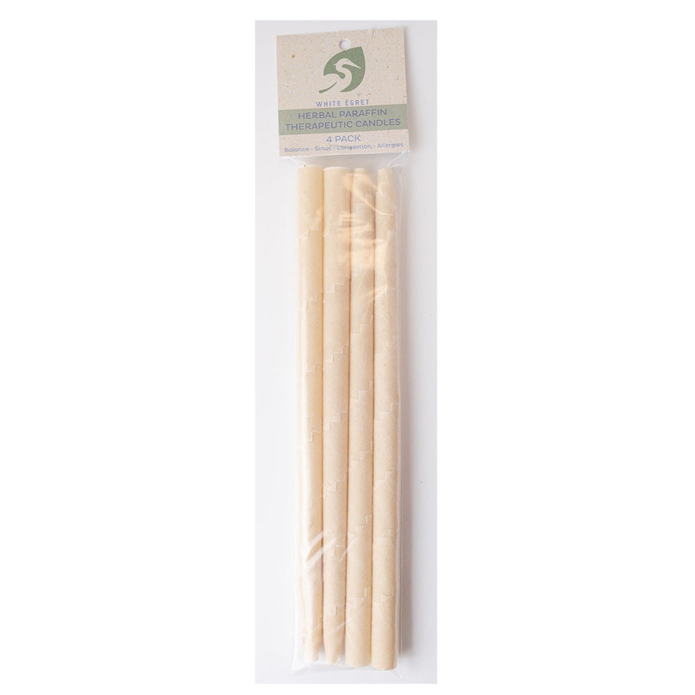 White Egret Personal Care Herbal Paraffin Ear Candles Traditional Wellness and Relaxation 4Ea