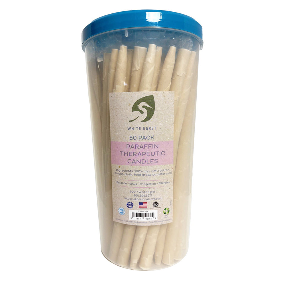 White Egret Therapeutic Ear Candles Paraffin Candles Encourage Relaxation and Balance 50Ea