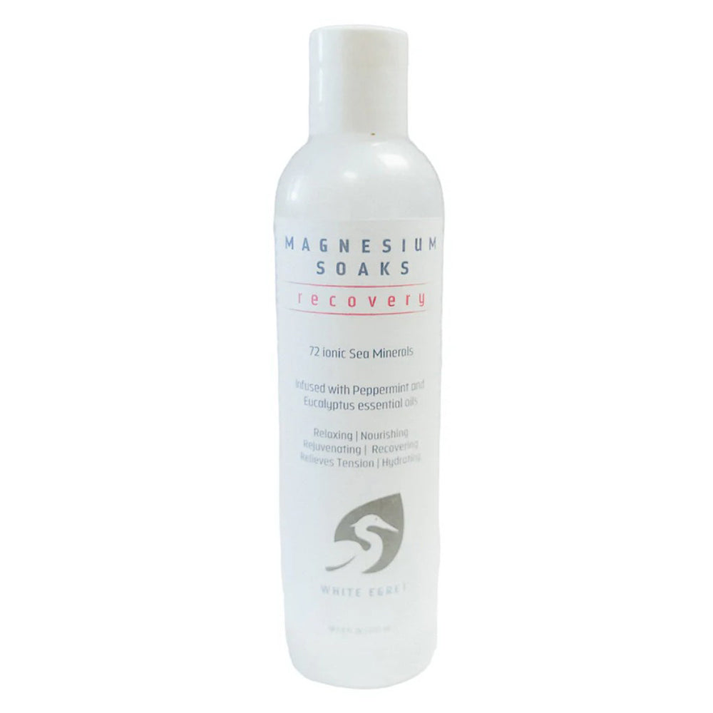 White Egret Magnesium Soak Recovery for Muscle Relaxation and Tension Relief 8Oz (236ml)