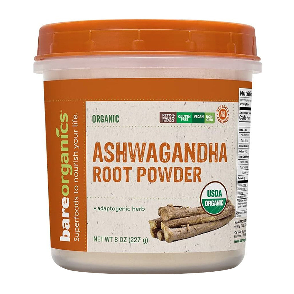 Bare Organics Ashwagandha Root Powder, 8 Oz