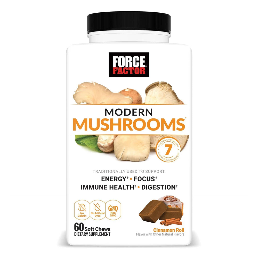 Force Factor Modern Mushrooms Soft Chews Energy Focus Immunity and Digestion Support 60Ea
