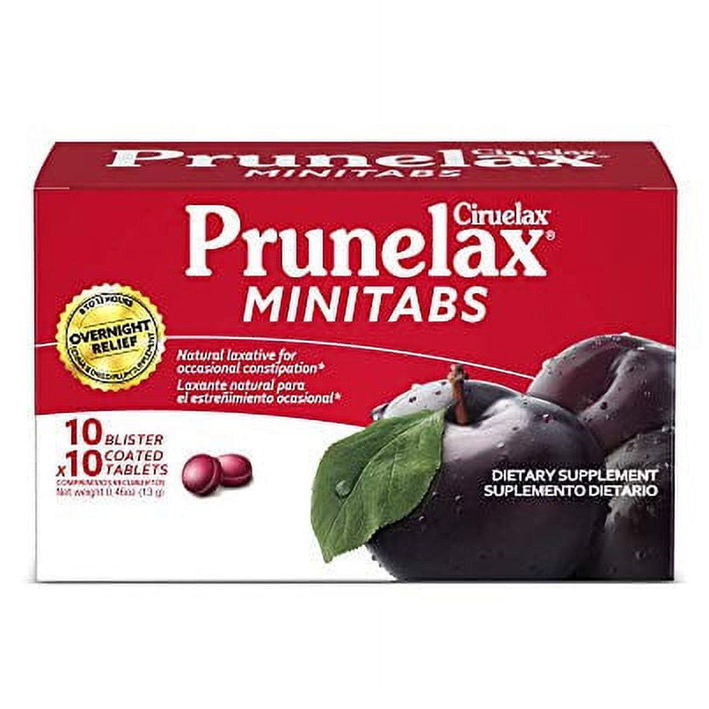 Prunelax Ciruelax Minitabs Natural Laxative for Occasional Constipation Supplement Tablets, 100 Ea