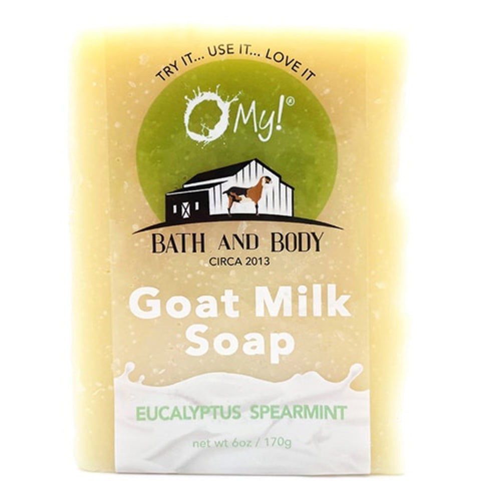 O My Goat Milk Essential Oil Bar Soap Eucalyptus Spearmint for Cleansing and Refreshing Skin 6Oz (170g)