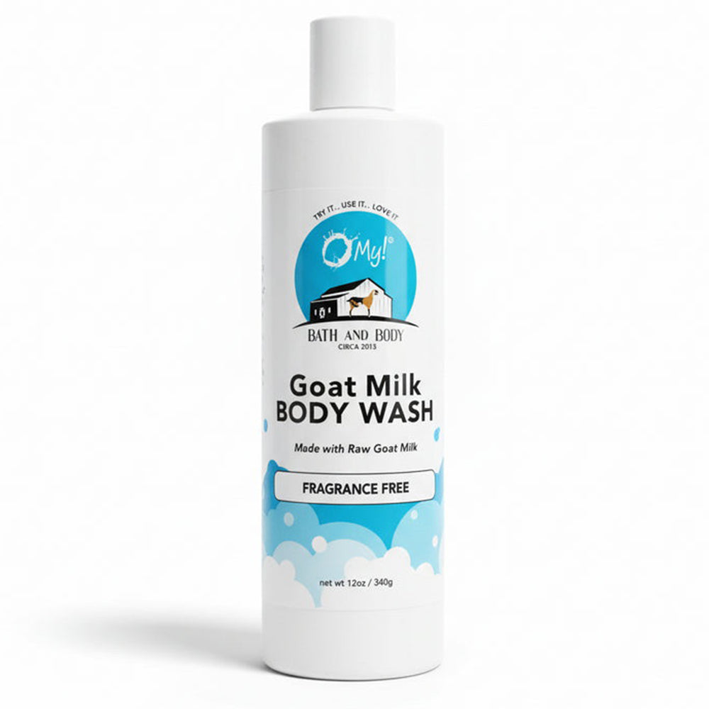 O My Bath and Body Goat Milk Wash for Sensitive Skin Help Transform Dry and Itchy Into Smooth and Silky Fragrance Free 12Oz (340g)