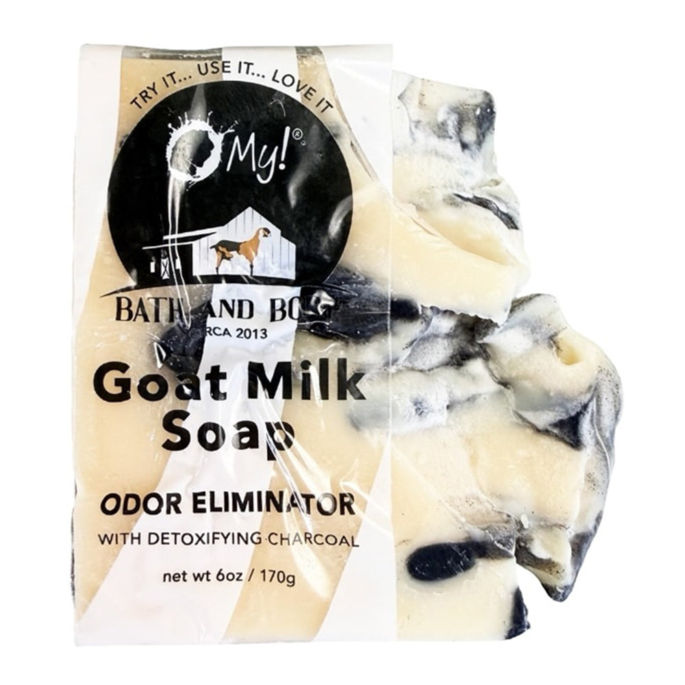 O My Bath and Body Goat Milk Odor Eliminating with Detoxifying Charcoal Soap Bar 6Oz (170g)