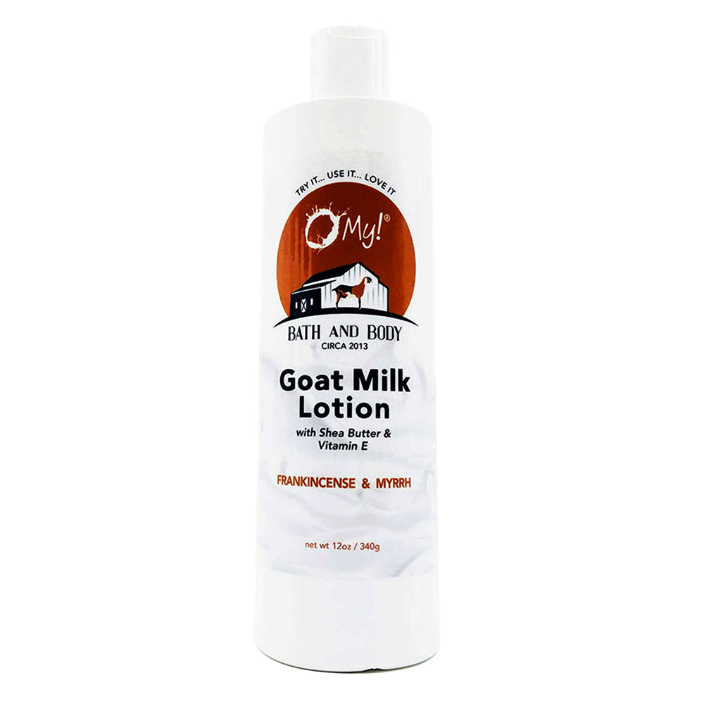 O My Goat Milk Lotion Frankincense and Myrrh for Deep Moisturizing and Nourishing Skin 12Oz (340g)
