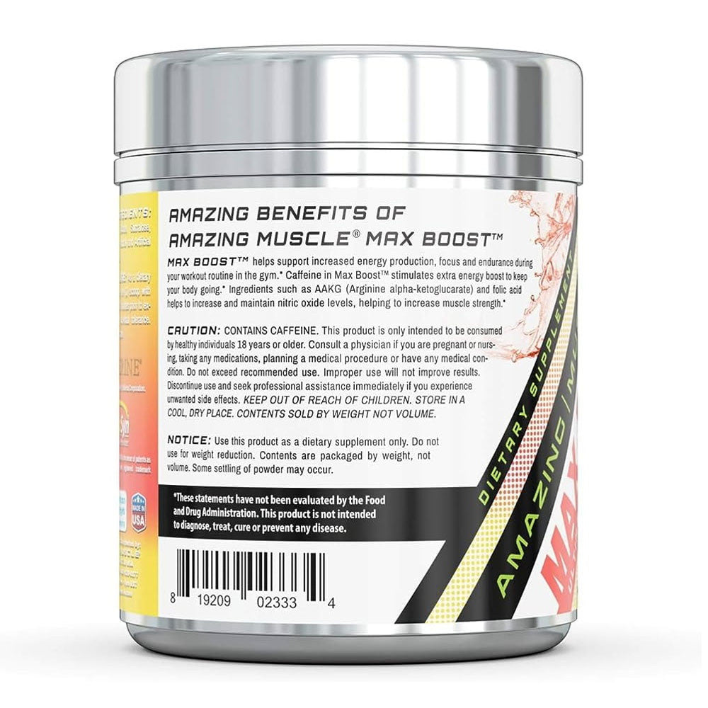 Amazing Nutrition Amazing Muscle Max Boost Advanced Pre Workout Formula, Cherry Lemonade, 60 Ea