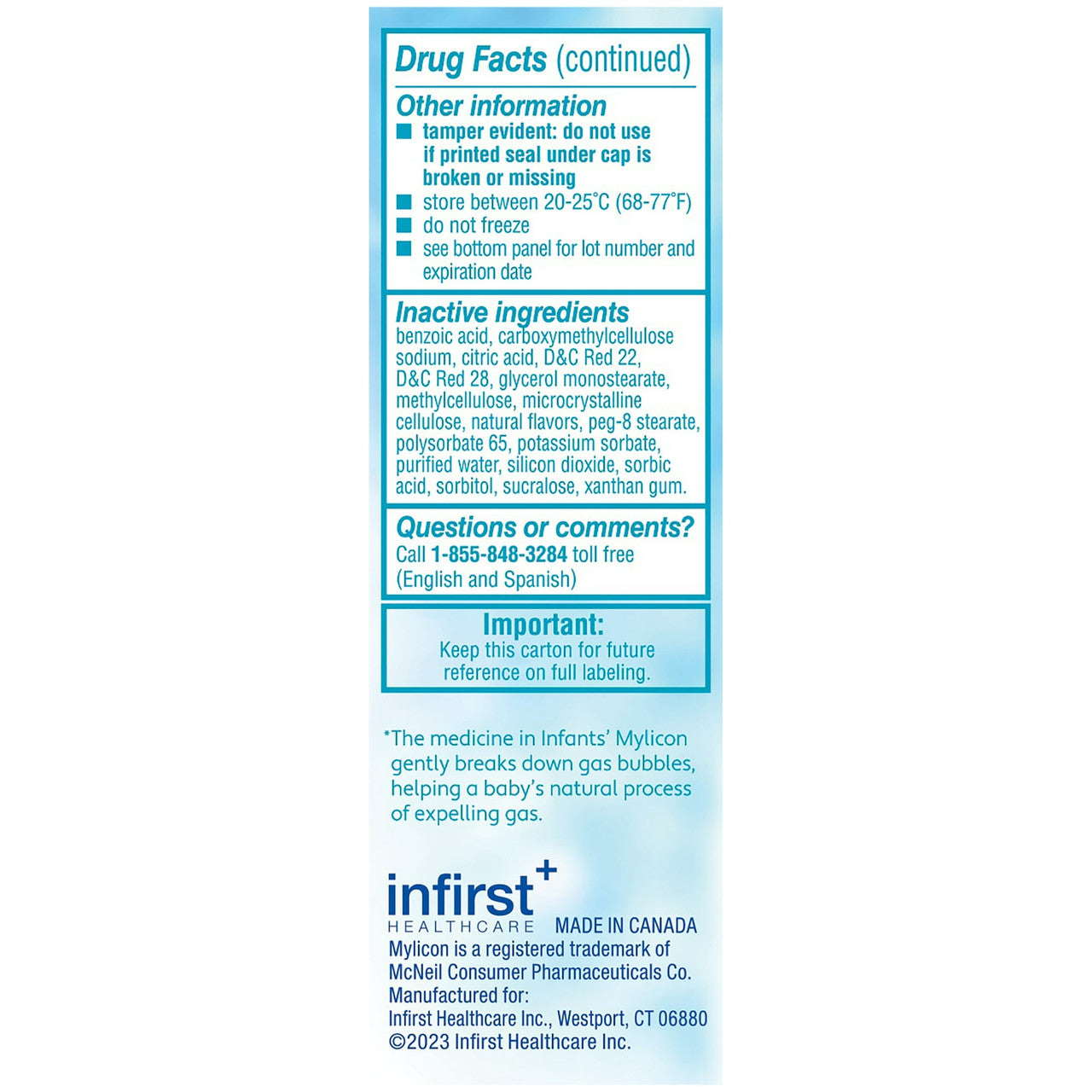 Mylicon Infant Drops Anti Gas Relief Original Formula For Babys, 0.5 Oz