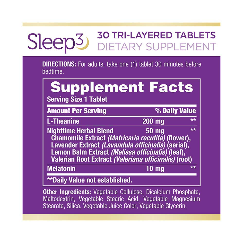 Natures bounty Sleep3 Tri-Layer Melatonin Time Release Tablets, 30 Ea