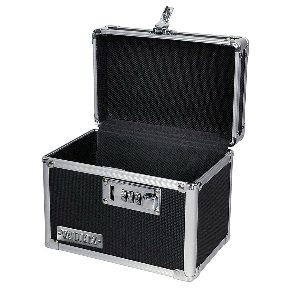 Vaultz Medicine Lock Box with Combination Lock, Black, 1 Ea