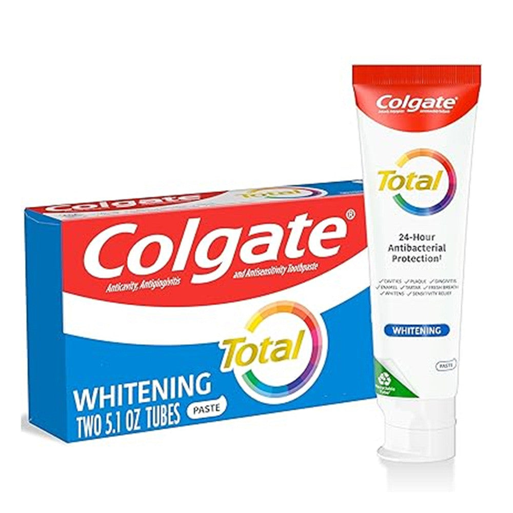 Colgate Total Whitening Toothpaste, Mint, 5.1 Oz, 2 Pack