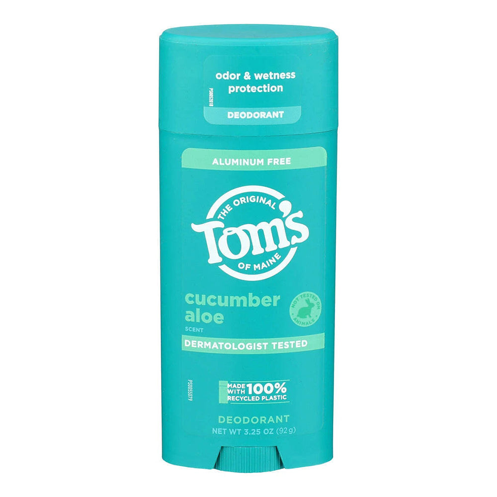 Toms of Maine Cucumber Aloe Deodorant for Odor and Wetness Protection 3.25Oz (92g)
