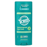 Toms of Maine Lemongrass Tea Tree Aluminum Free Deodorant, 3.25 Oz