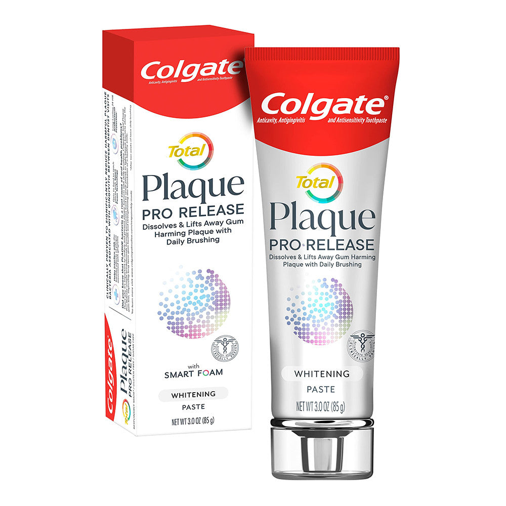 Colgate Total Plaque Pro Release Whitening Toothpaste, 3 Oz