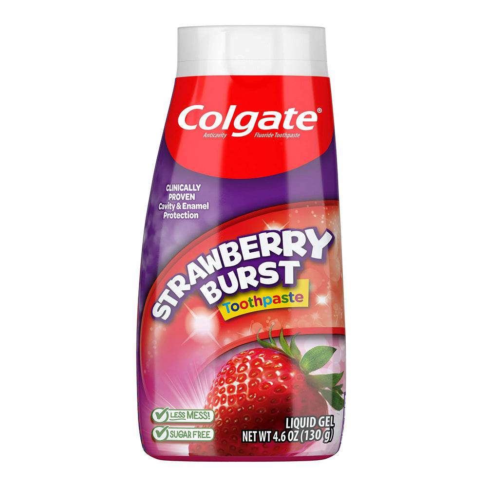 Colgate Kids Strawberry Burst Fluoride Toothpaste Liquid Gel 4.6Oz (130g)