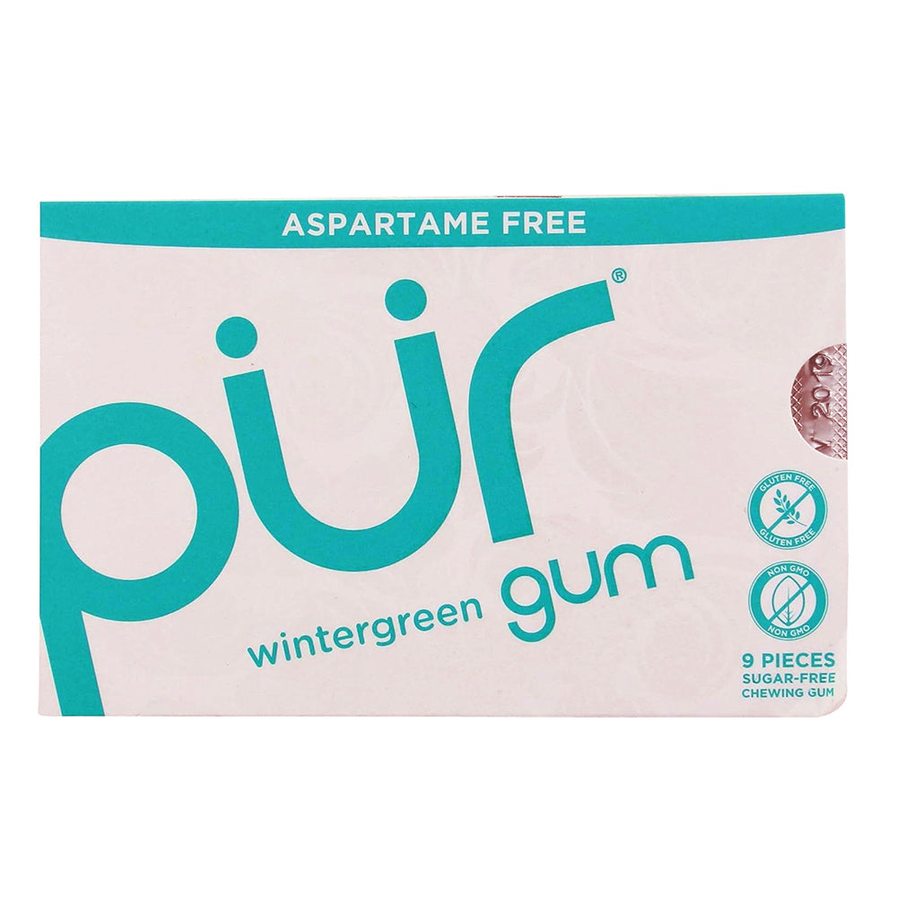 PUR Gum Aspartame Free Wintergreen Chewing Gum 9Ea