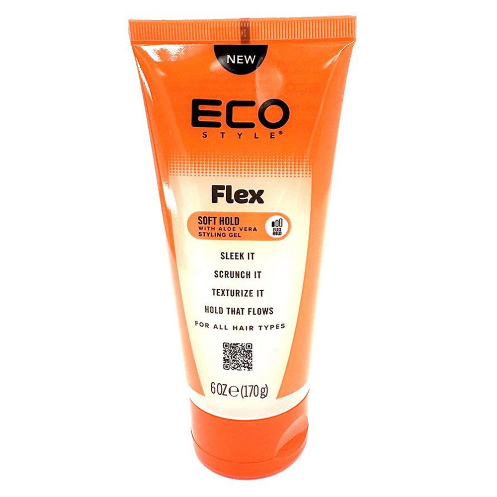 Eco Style Flex Soft Hold Hair Styling Gel with Aloe Vera 6Oz (170g)