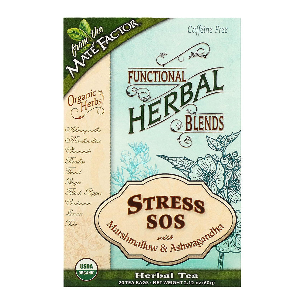 The Mate Factor Stress Sos Functional Herbal Blends Tea Bags, 20 Ea