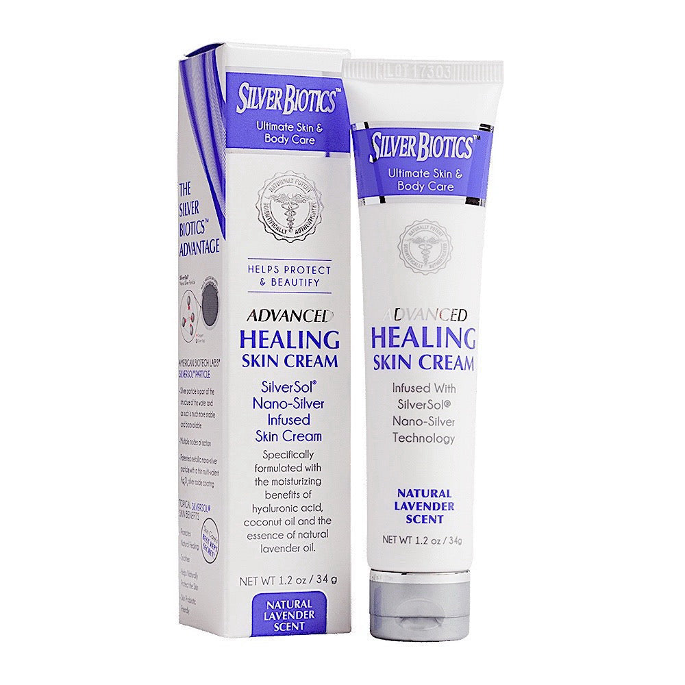 American Biotech Labs Silver Biotics Advanced Healing Skin Cream Natural Lavender Scent 1.2Oz (34g)