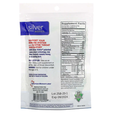 American Biotech Labs Silver Biotics Lozenges Manuka Honey, 21 Ea