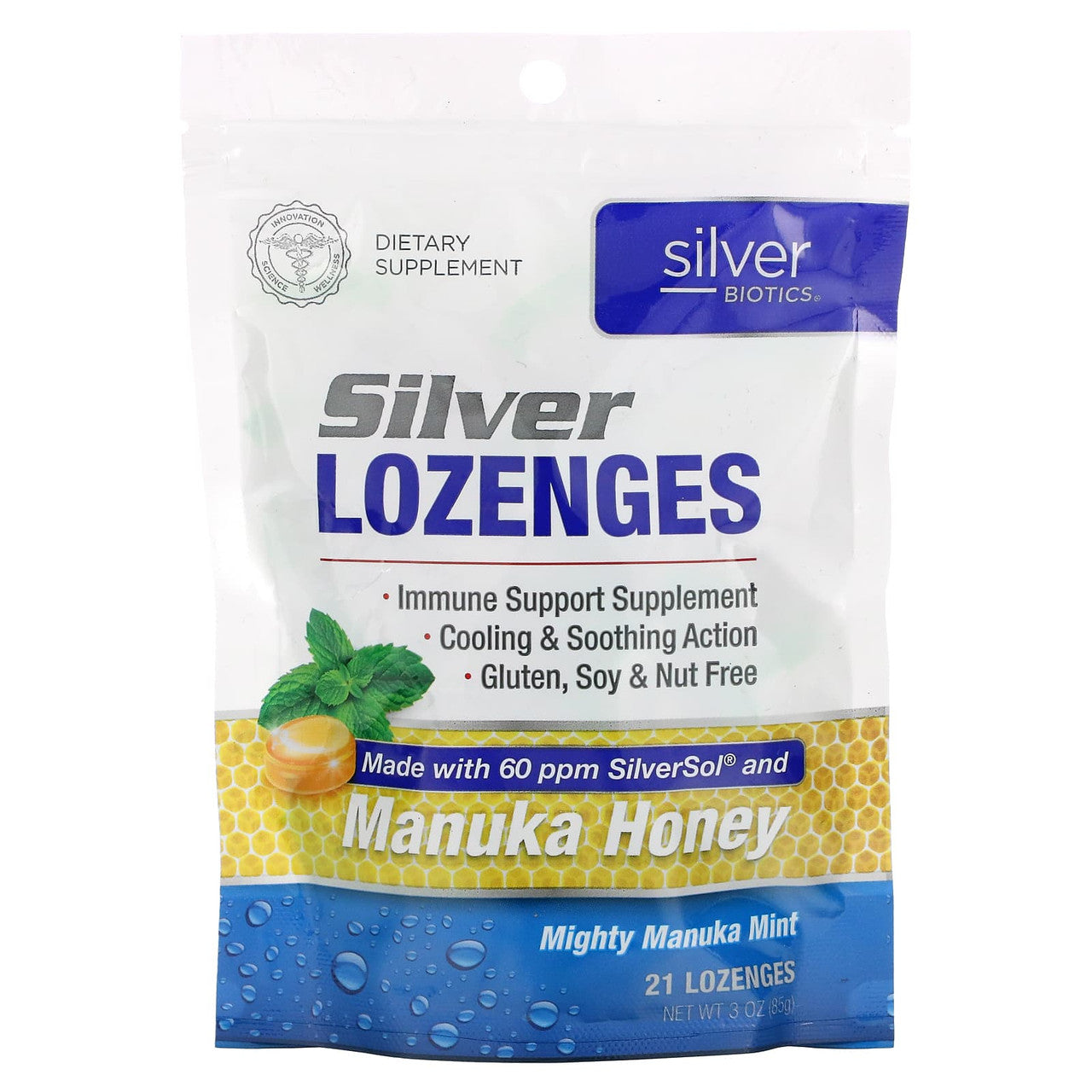 American Biotech Labs Silver Biotics Lozenges Manuka Honey, 21 Ea