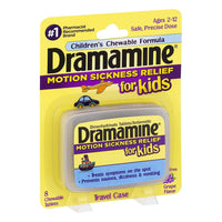 Dramamine Motion Sickness Relief Chewable Tablets For Kids, Grape Flavor - 8 Ea