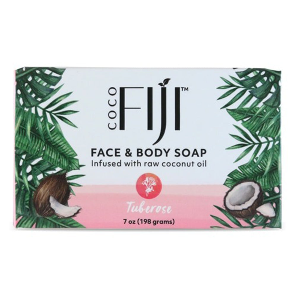 Organic Fiji Face And Body Coconut Oil Bar Soap, Tuberose, 7 Oz