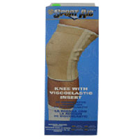 Sportaid Knee Brace With Viscoelastic Insert Gel Pad, Size: Medium 9 Inch, Beige - 1 Ea