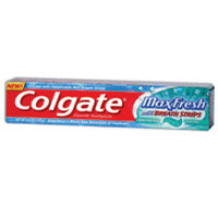 Colgate Maxfresh Fluoride Toothpaste, Breath Strips Whitening Clean Mint, 6 Oz