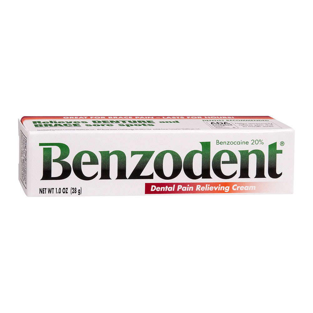 Benzodent Denture Pain Relieving Cream, 1 Oz