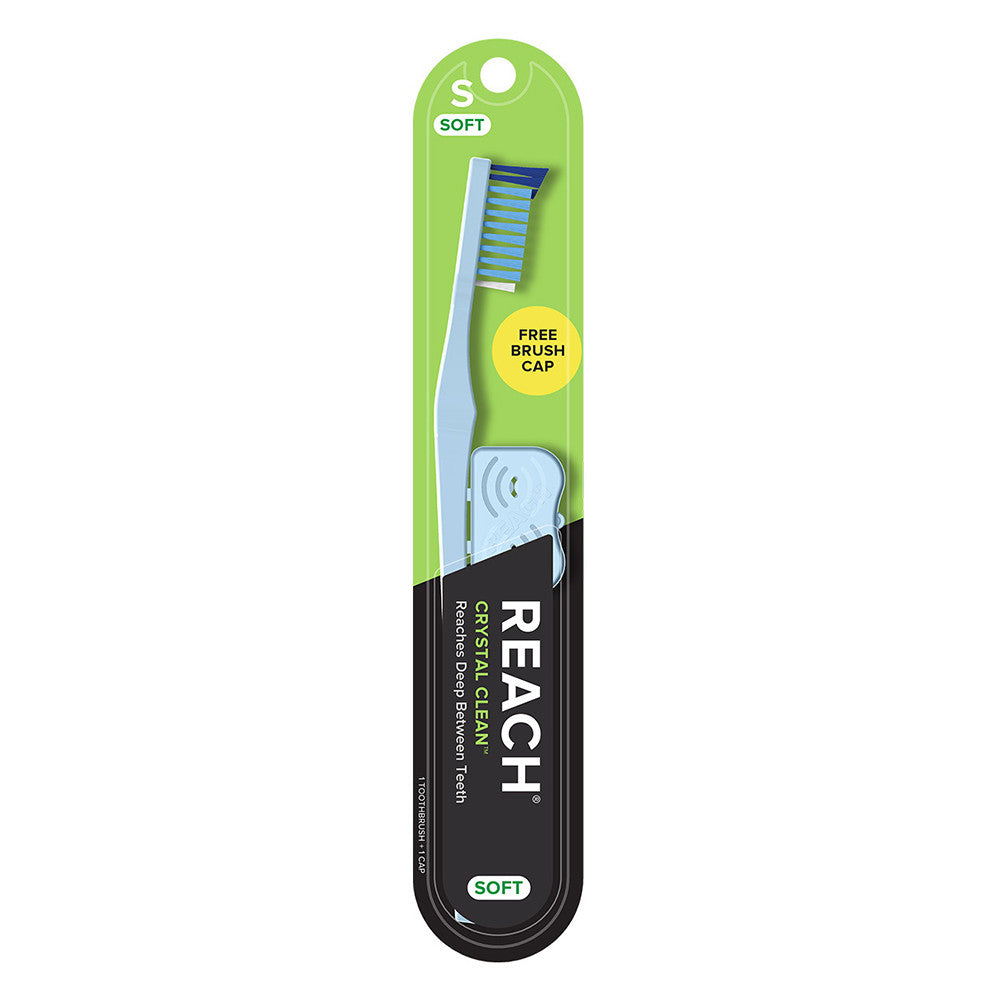 Dr Fresh Reach Crystal Clean Adult Toothbrush With Deep Cleaning Bristles, Medium, 1 ea
