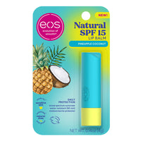 Eos Natural SPF 15 Lip Balm, Pineapple Coconut Flavor, 0.14 Oz